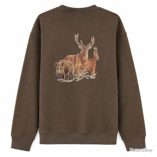 Sweat enfant grands animaux coton polyester kaki 6 � 14 ans 14 ans