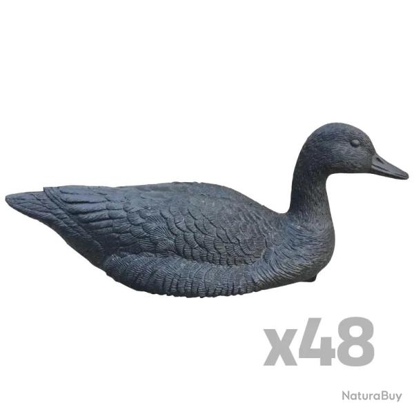 Lot de 48 Appelants Oie Noire Taille R�elle Flottante avec Quille Int�gr�e