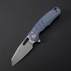 Couteau Petrified Fish Trilobite Lame Reverse Tanto Acier 14C28N SW Manche G10 Bleu PKFE17BW