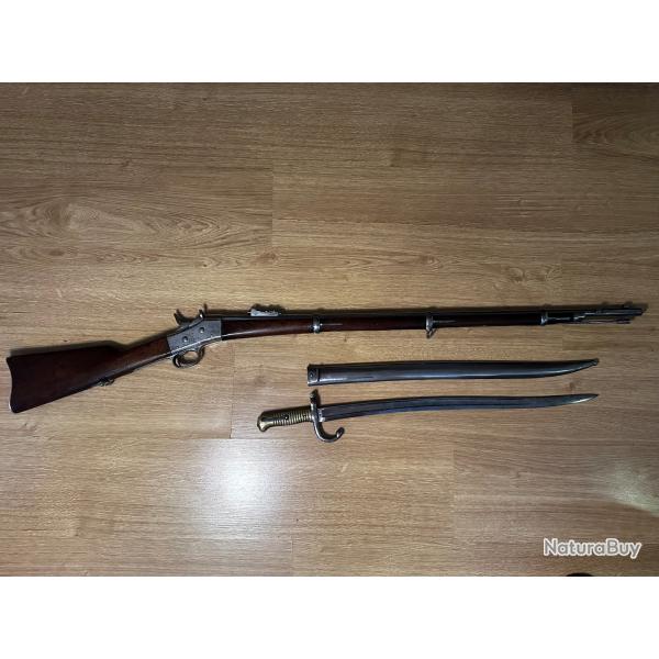 Fusil Remington Rolling Block Egyptien (1869) - 11mm - Complet avec Ba�onette Yatagan et Certificat