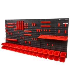 &Eacute;tag&egrave;re Bac &agrave; Bec Plastique, 48 bacs Rangement Empilables Atelier Garage avec Panneaux Muraux