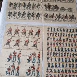 4 GRAVURES DE L IMAGERIE PELERIN A EPINAL ARMEE BELGE ARTILLERIE CHASSEURS GUERRE TRANSVAAL  2