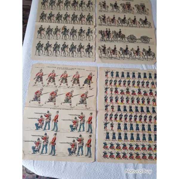 4 GRAVURES DE L IMAGERIE PELERIN A EPINAL ARMEE BELGE ARTILLERIE CHASSEURS GUERRE TRANSVAAL  2