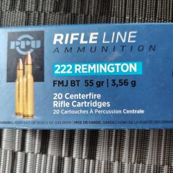 Lot de cartouches calibre 222 Remington