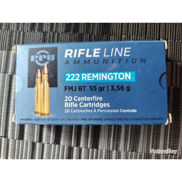 Lot de cartouches calibre 222 Remington