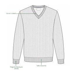 Pull col V Vernon Havane 63% acrylique 27% laine 10% nylon XL