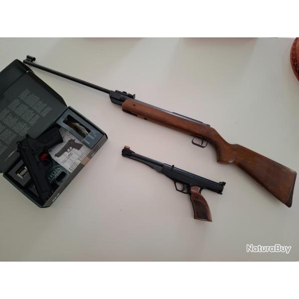 Lot de 3 armes de cat�gorie D � plombs