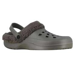 Sabots plastique fourr&eacute;s gris - Chaussures confort hiver 42