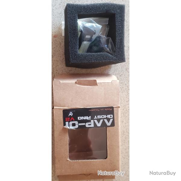 Mires Fibr�es Ghost Ring V2 CNC Noir pour AAP-01 airsoft