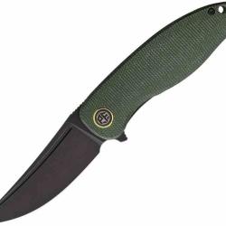 Couteau Petrified Fish Simum Lame Acier K110 D2 Manche Green Micarta Linerlock PFKP06GRMDW