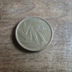 monnaie  belgique 20 F  1980