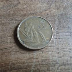 monnaie  belgique 20 F  1982