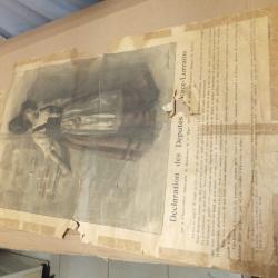 AFFICHE GUERRE 1870 contre les Prussiens. Perte de l'Alsace et la Loraine