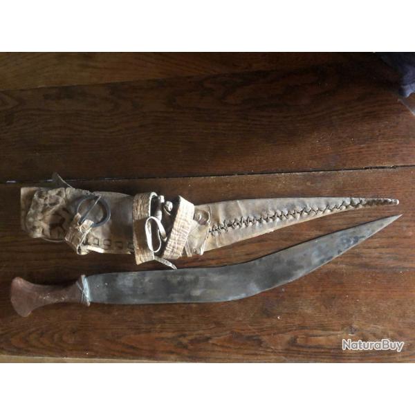 ancien poignard ethiopie avec son etui d origine