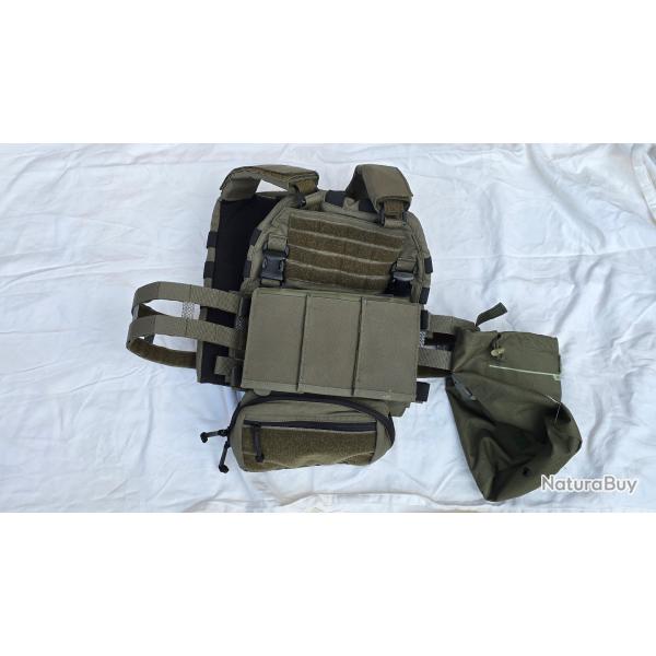 Gilet tactique porte plaques complet Hexatac ranger green