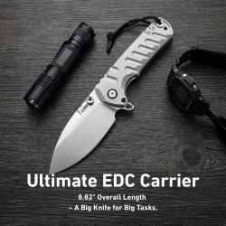 Couteau CJRB Tundra Limited Edition Lame Acier S35VN Manche Titane Grey Linerlock J1966GGY