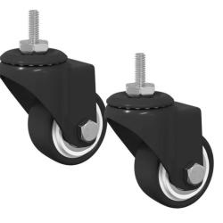 Roue pivotante fer nylon noir 40,4x40,4x19,7 mm charge 30 kg