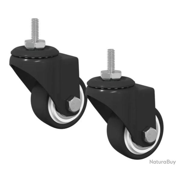 Roue pivotante fer nylon noir 40,4x40,4x19,7 mm charge 30 kg