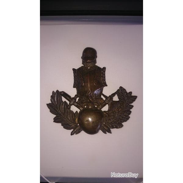 PLAQUE DE SHAKO DU G�NIE, MOD�LE 1837, monarch DE JUILLET - SECOND EMPIRE.