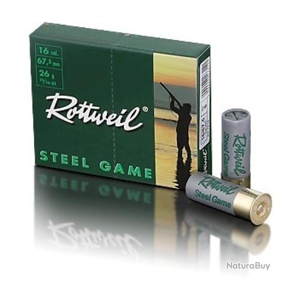 MUNITIONS ROTTWEIL STEEL GAME CALIBRE 16/67.5 BASSE PRESSION 26G x10 6.5