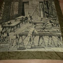 carr&eacute; foulard vintage polis des glaces  100%  soie  77 X 74 cm