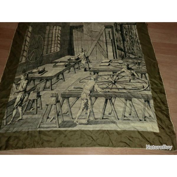 carr� foulard vintage polis des glaces  100%  soie  77 X 74 cm