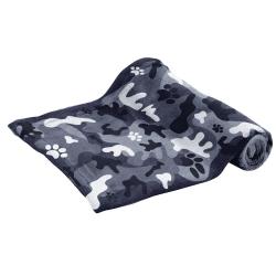 Couverture en fibre polaire grise 100x70 cm