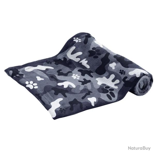 Couverture en fibre polaire grise 100x70 cm