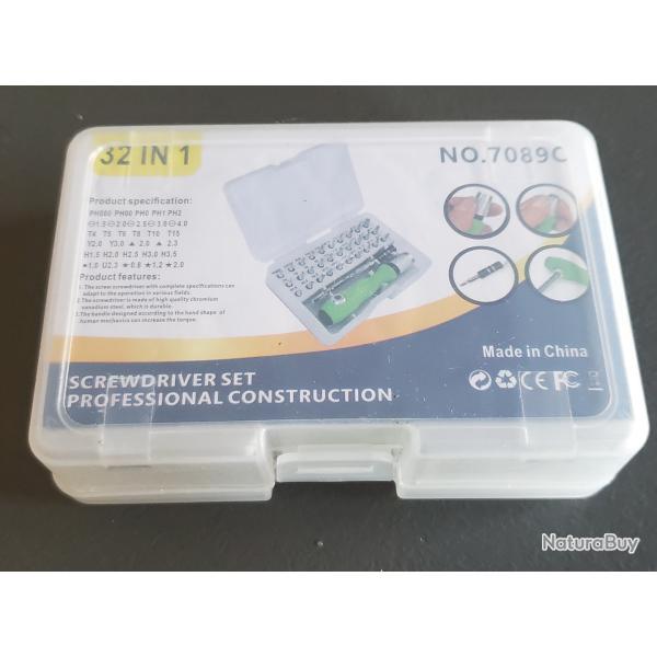 Jeu / Set de tournevis 32 embouts airsoft