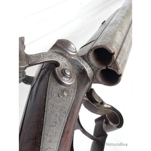 F11) lot , rarissime fusil a broches ( syst�me a canons basculant sur le cot� = comme darne rotary