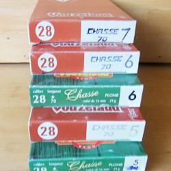lot de 5 boites cartouches vouzelaud cal 28