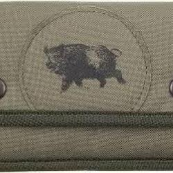 Pochette &agrave; balles x10 toile verte &eacute;cusson sanglier januel