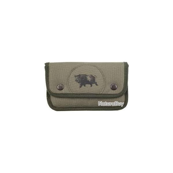Pochette � balles x10 toile verte �cusson sanglier januel