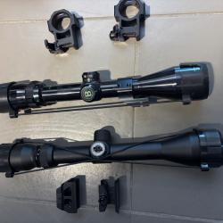 lot de 2 lunettes + 2 colliers + de embases BUSHNELL et WEAVER destockage chasse  enchere