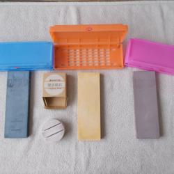 3 PIERRES A AIGUISER SHAPTON 320 /1000 / 5000 + DISQUE DE POLISSAGE/JAPONAISE KUROMAKU/AFFUTAGE