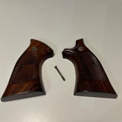 Paire de plaquettes en bois d origine pour revolverSmith et Wesson S&W K/L