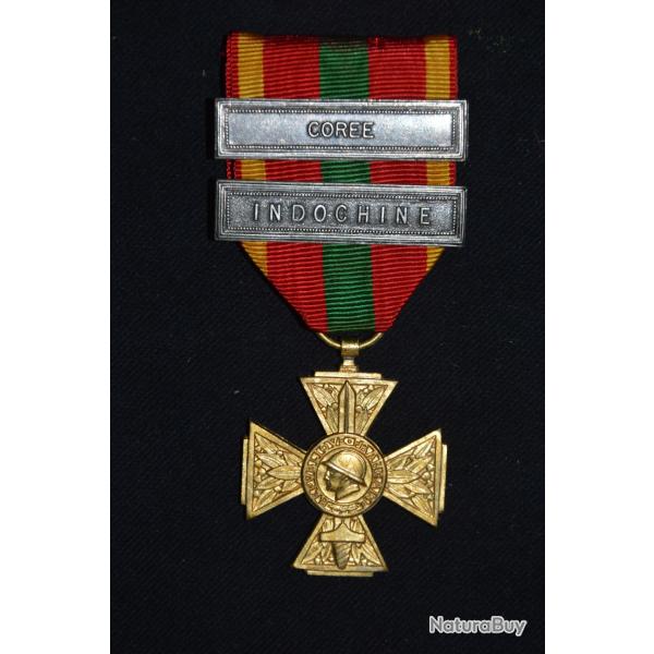 CROIX DU COMBATTANT VOLONTAIRE-AGRAFES INDOCHINE-COREE-1945/1954