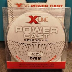 Tresse 4 brins verte 270 m X-Line