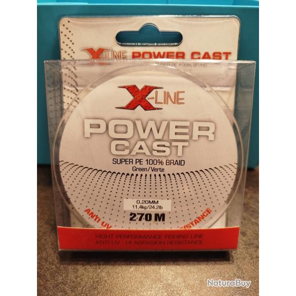 Tresse 4 brins verte 270 m X-Line