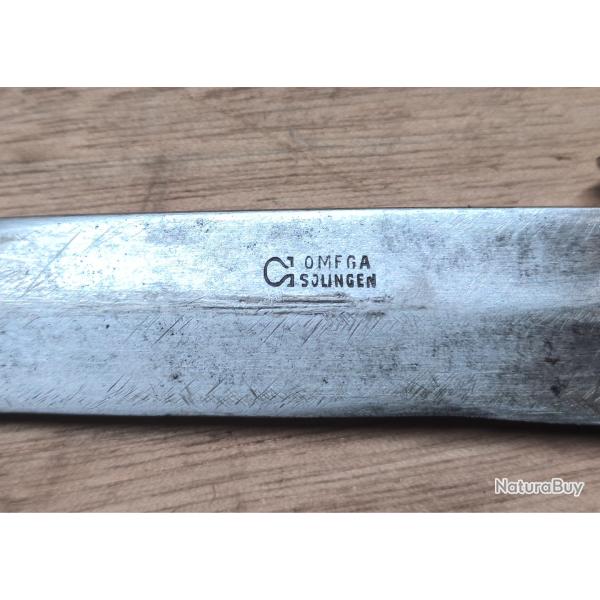 Rare poignard de combat allemand 1 GM, fabrication OMEGA SOLINGEN