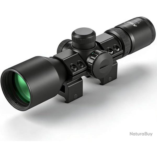 Lunette de Vis�e Compacte 3-9x40 Mil-Dot Eclair�e Rouge/Vert Optique Chasse Tir Sportif Anneaux