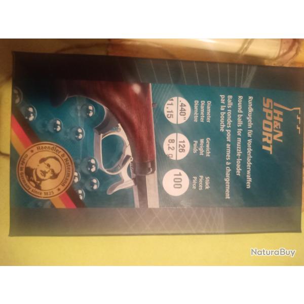 100 balles rondes .440 plomb pour revolver pn