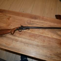 Fusil &agrave; broche de braconnier avec canon et crosse amovible