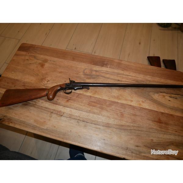Fusil � broche de braconnier avec canon et crosse amovible