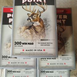 Lot 5 bo&icirc;tes Winchester powerpoint 300 win mag 11.7gr 180 gr