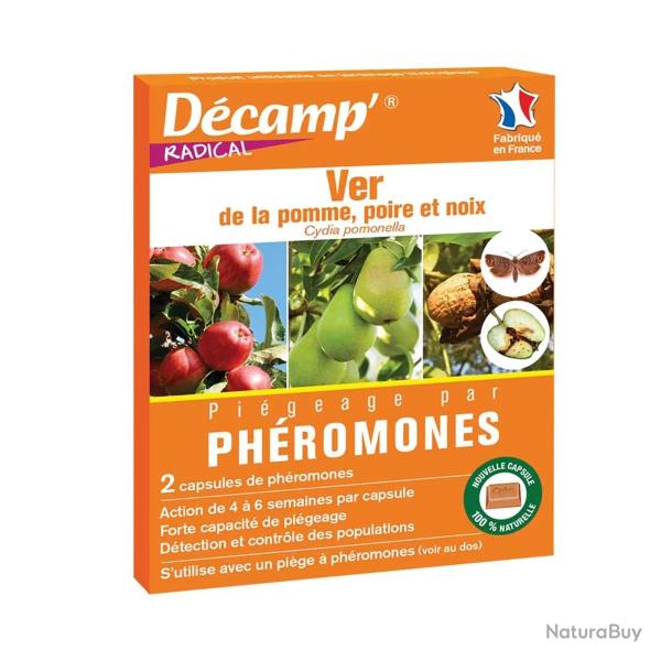 Pi�ge � Ph�romones contre le Ver de la Pomme, Poire et Noix - 2 Capsules D�camp