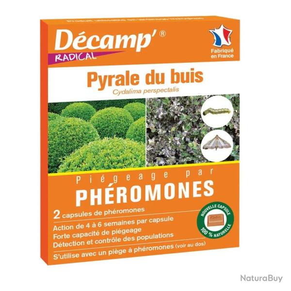 Ph�romones Anti-Pyrale du Buis - 2 Capsules Pi�ge � Ph�romones - Efficacit� 4 � 6 Semaines
