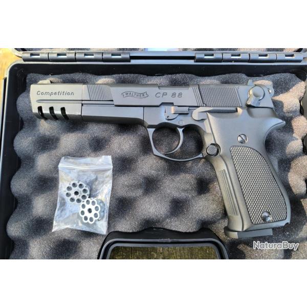 Pack Pistolet Walther cp 88 comp�tition 4.5mm +lampe laser 500lumens