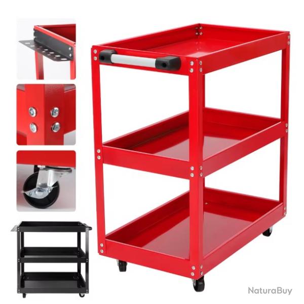 Chariot � outils roulant robuste 74 X 66 X 35,5 cm capacit� de 100 kg 3 niveaux - Rogue