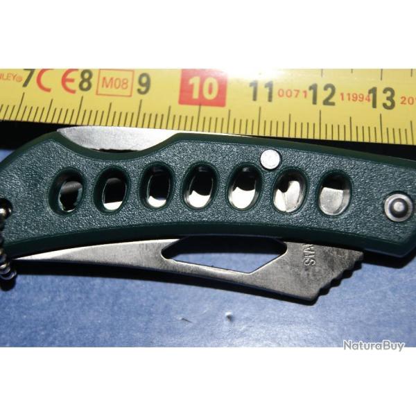 COUTEAU NEUF pour  PORTE clef  VERT